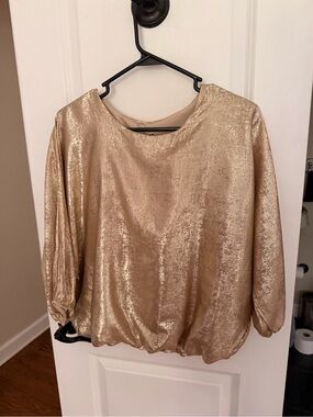 Gold Long Sleeve Blouse (NWT) from New Feeling